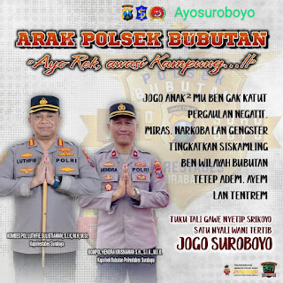 ARAK ” Ayo Rek Awasi Kampung, Besutan Polsek Bubutan